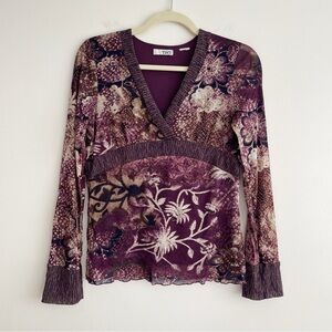 Vintage Retro Fairy Grunge Babydoll Top Shirt Whimsigoth Mesh Goth Witchy Vamp M